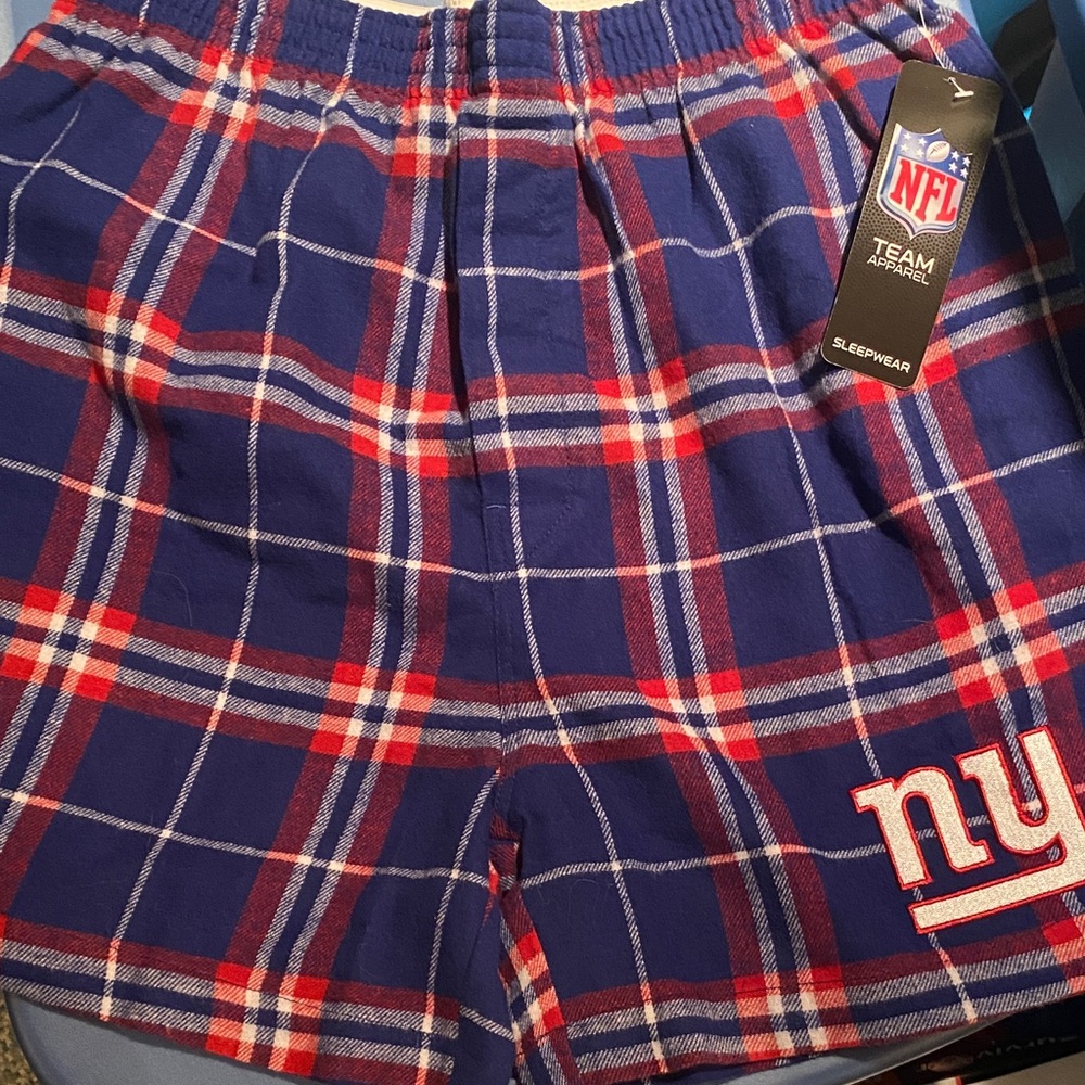 NFL Plaid Lounge Shorts in Blue and Red